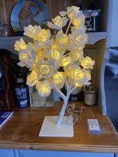 Battery Operated LED Artificial Rose Tree Light, Warm White