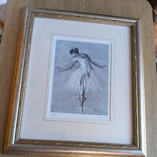 MARY DULON BOUREES II CLASSICAL TUTU BALLERINA SIGNED PRINT 31 cms X 36 cms