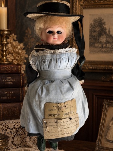 Early antique 1840 wax over - antique,