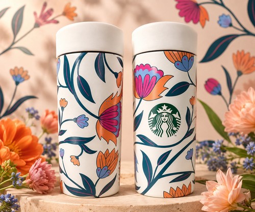 Starbucks floral travel - starbucks,