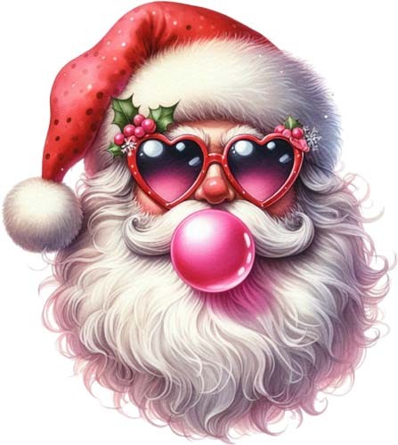 Retro santa blowing bubble - santa,