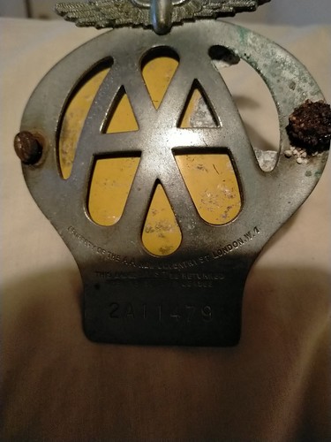 Vintage enamel metal car - aa,