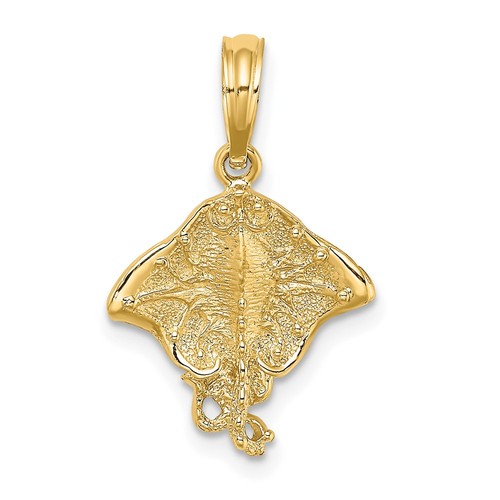 14k yellow gold stingray fish - stingray,