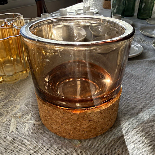 Vintage brown glass storage - vintage,