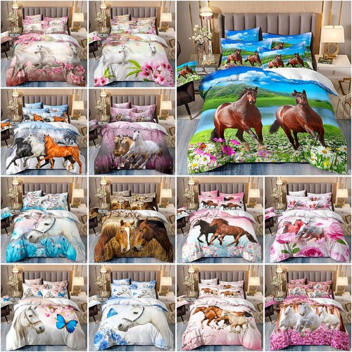 Flower horse doona duvet quilt - flower,