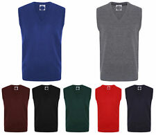 Boys Girls Knitted Sleeveless Jumper V Neck Tank Top School Uniform