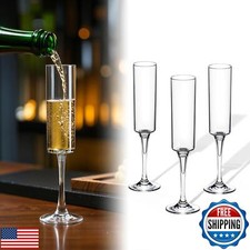 BlueBark Plastic Champagne Flutes - 2 PCS 6 Oz Disposable Champagne Glasses, 