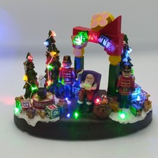 Light-Up Santa’s Workshop LED Christmas Scene – Musical Display 11x9x6"