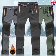 Mens Winter Thermal Trousers Tactical Soft Shell Combat Hiking Cargo Work Pants