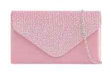 Ladies Satin diamante Clutch