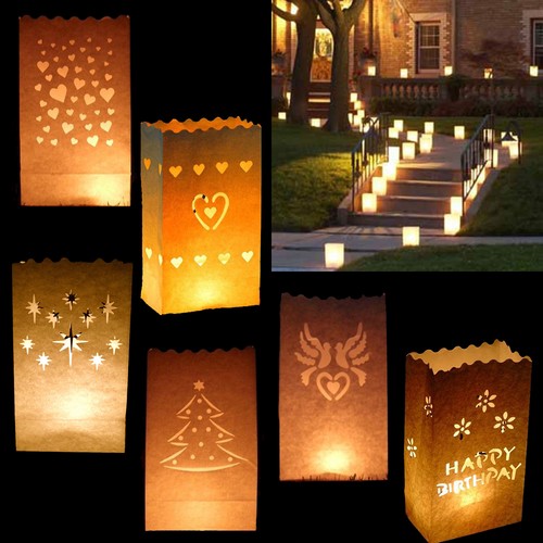 Paper candle bags luminary - candle,