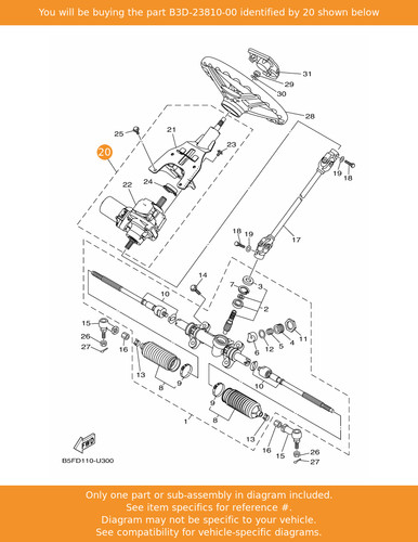 Yamaha steering column assy - steering,