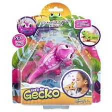 Animagic Let's Go Gecko Pink Interactive Walking Electronic Pet Over 50 Sounds