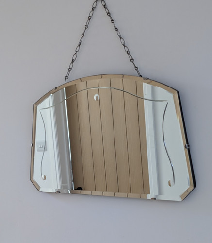 Vintage bevel wall mirror - vintage,