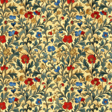 Medieval Flowers! Tudor History Style 100% Cotton Fabric Metres/Fat/Long/Quarter