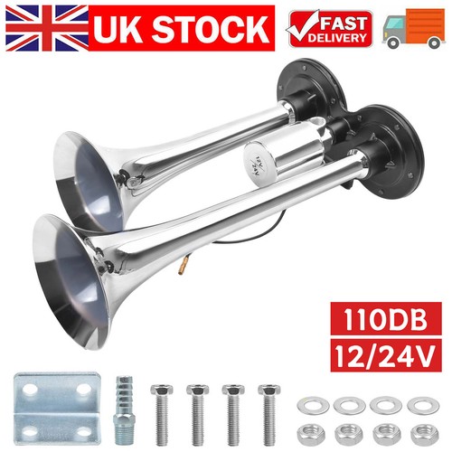 24v twin air horn - twin, chrome