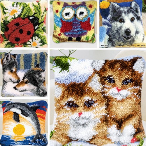 Cushion cover latch hook rug - cushion,