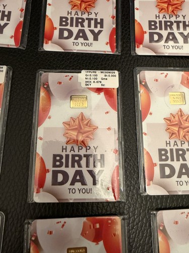 Happy birthday small gold bar - small,