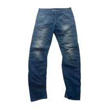 G Star Mens Jeans Arc 3D Tapered W34 Twisted Denim Stonewash Blue Button Fly