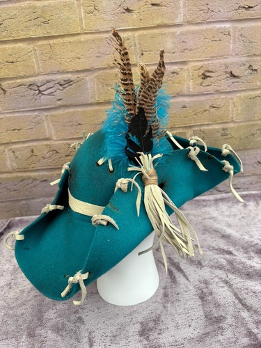 Turquoise distressed tricorn - distressed,