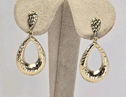 14k solid yellow gold hammered - yellow,