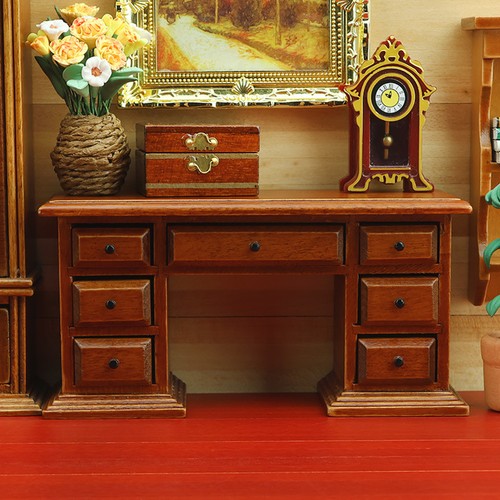 Retro drawer desk birch table - birch,