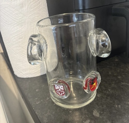 Vintage glass drinking stein - drinking,