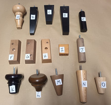 4 Pack - Quality UK Made Hardwood  Furniture Legs Feet Blocks M8 Thread