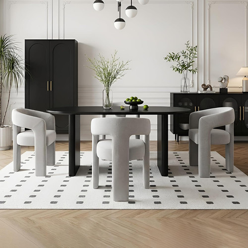 Modern chenille dining chairs - modern,