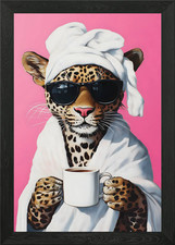 Leopard in a Robe Framed Wall