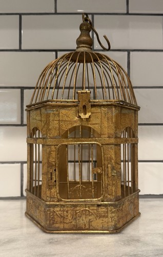 Vintage metal wire ornate bird - ornate,