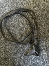 Black Rubber Coated Horse Riding Reins Cob Sized