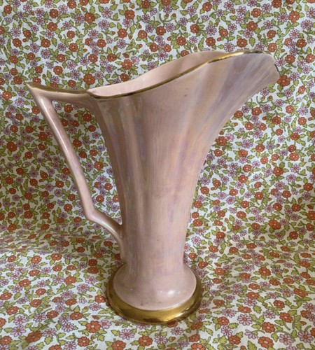 Vintage pink lustre ware jug - pink,