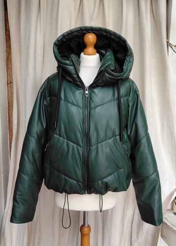 Zara oversized green puffer - green,