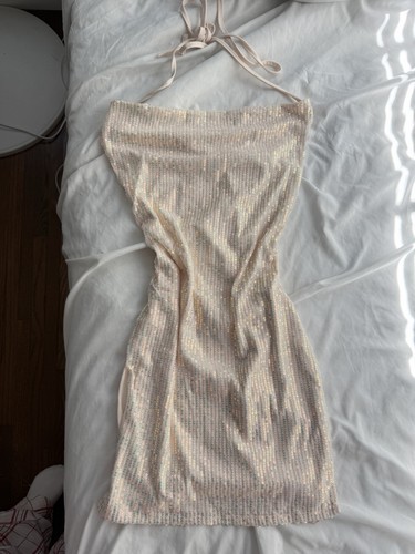 Tan and white sequin - and,