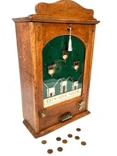 Antique Early 20th Century Arcade Coin Operated Penny Machine Dividends Flicker