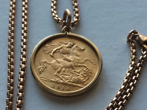 22ct half sovereign coin - sovereign, 9ct