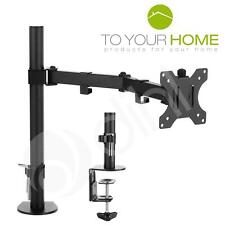 Single Arm Desk Mount LCD LED Computer Monitor Bracket Stand 13”-27” Screen TV