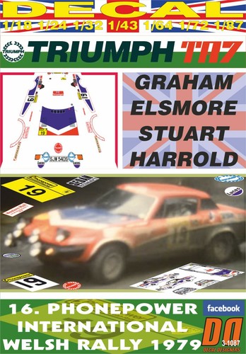 Decal triumph tr7 elsmore - v8, g.elsmore