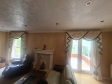 TWO PAIRS Quality Hand Made Curtains , Swags & Tails, tie backs+ tracks included