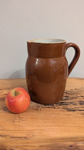 Vintage french brown glazed - french,