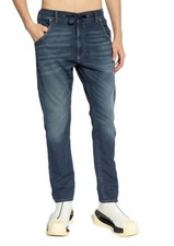 DIESEL Krooley-E-Ne 068HZ Men Jeans W34 Jogg Drawstring Waist Washed Blue RRP295