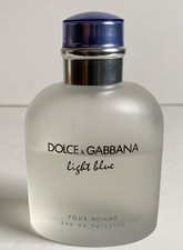 DOLCE & GABBANA LIGHT BLUE EDT POUR HOMME 125ML BOTTLE SIZE *HALF FULL* *FOR HIM
