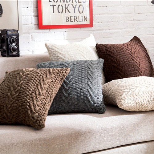Square knitted pillowcase - square,