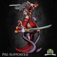NINJA SAMURAI GIRL Fantasy: Ronin, Unpainted tabletop resin miniature
