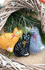 Felt Cat Embroidered Christmas