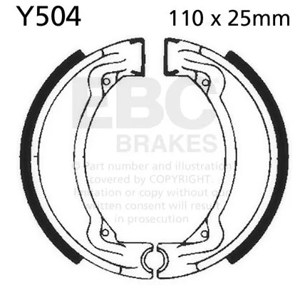 Ebc brake shoes y504 - y504, rear