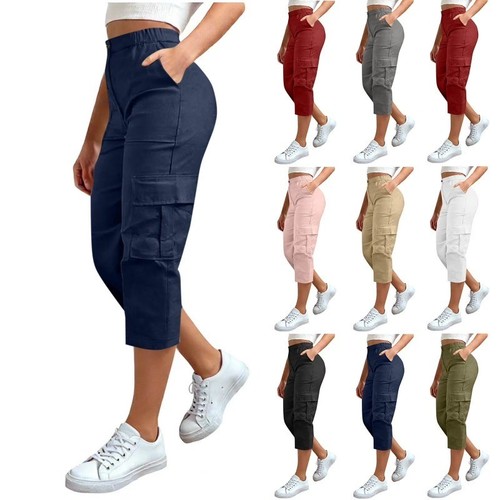 Ladies cropped trousers - trousers, womens