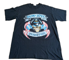 Vintage Bon Jovi T Shirt  XL Black 1989 The Brotherhood Skull Forever Band Tee