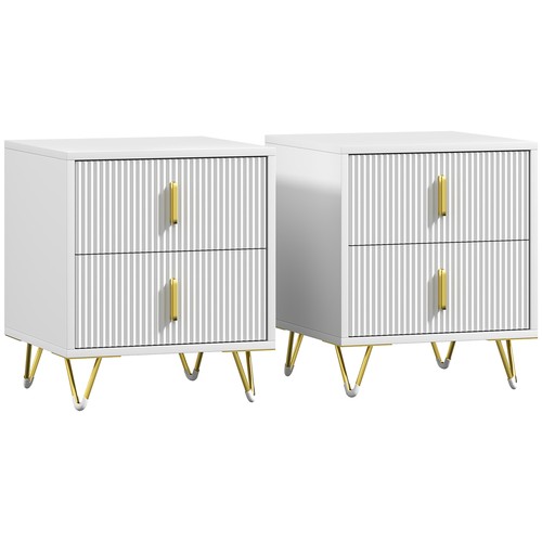Homcom modern nightstand set - nightstand,,